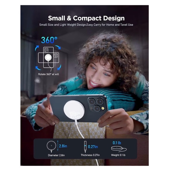 Magnetic Wireless Charging Pad – White | Fast Charge Compatible - Picture 6 of 6